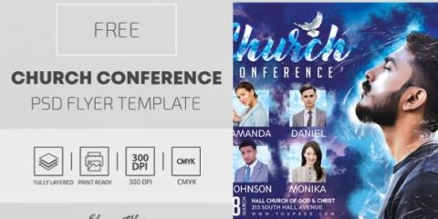 Free Church Conference PSD Flyer Template