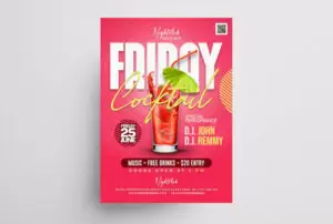 Cocktail Party Free Flyer Template (PSD)